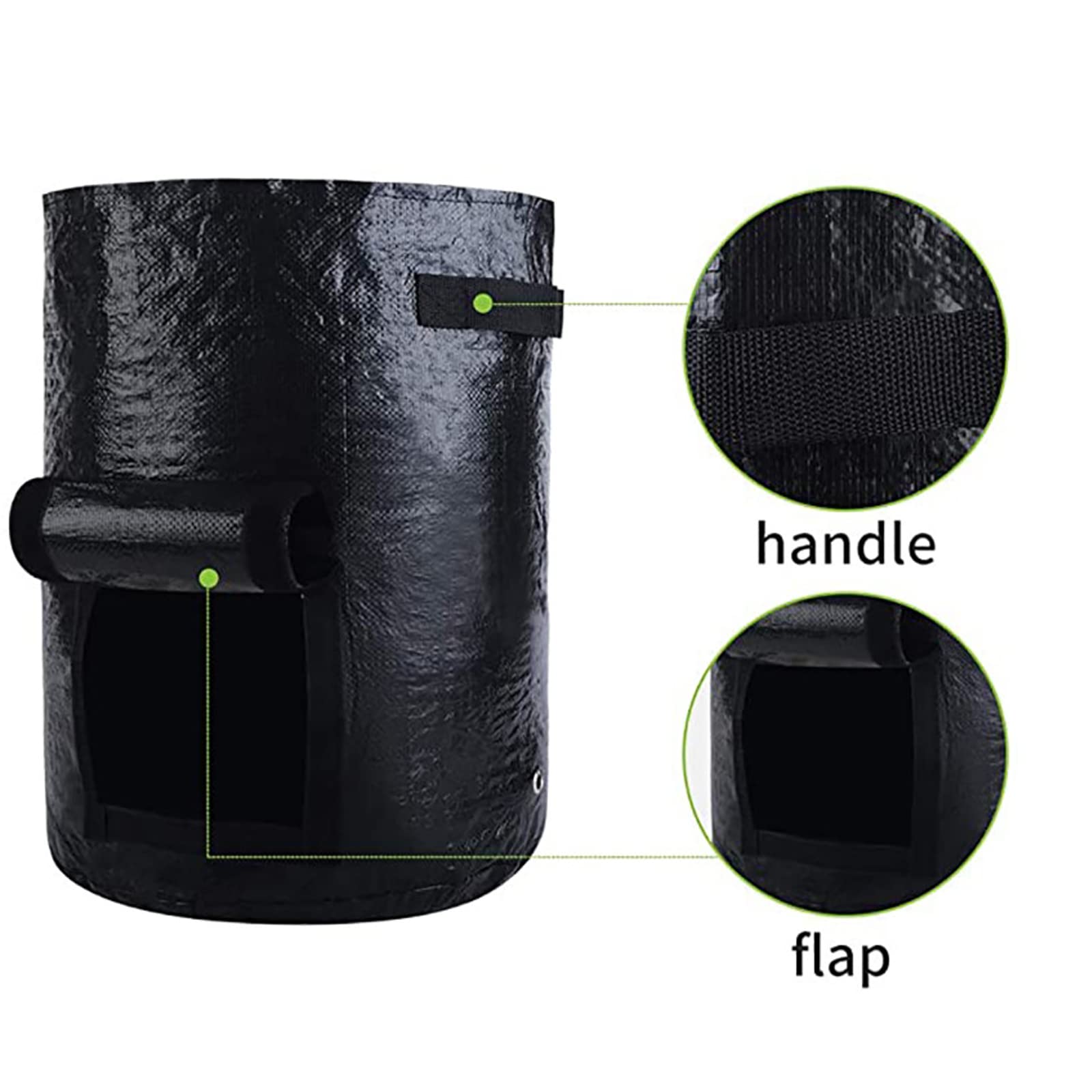 2 Piezas Bolsas de Cultivo de Papas, Bolsas Polietileno, Macetas de Cultivo de Verduras con Asas Transpirable Bolsa para Plantar Patatas, Tomates, cebollas, Flores, 7 gallons/34 * 35cm