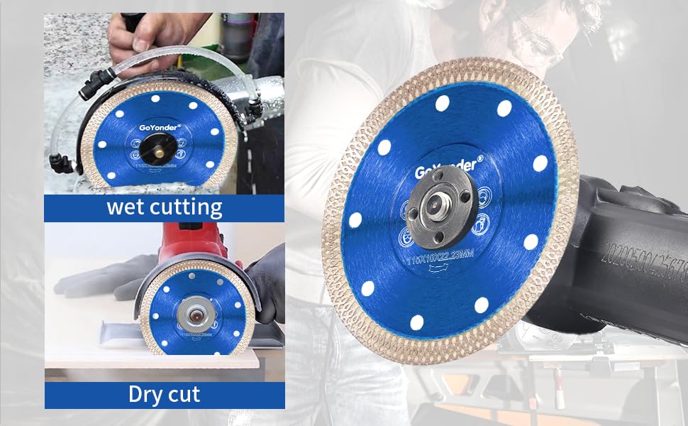Miniatura 6 de GoYonder Hoja de diamante de 4.5 pulgadas para amoladora angular, hojas de sierra de diamante superfinas para corte húmedo y seco, hoja de diamante
