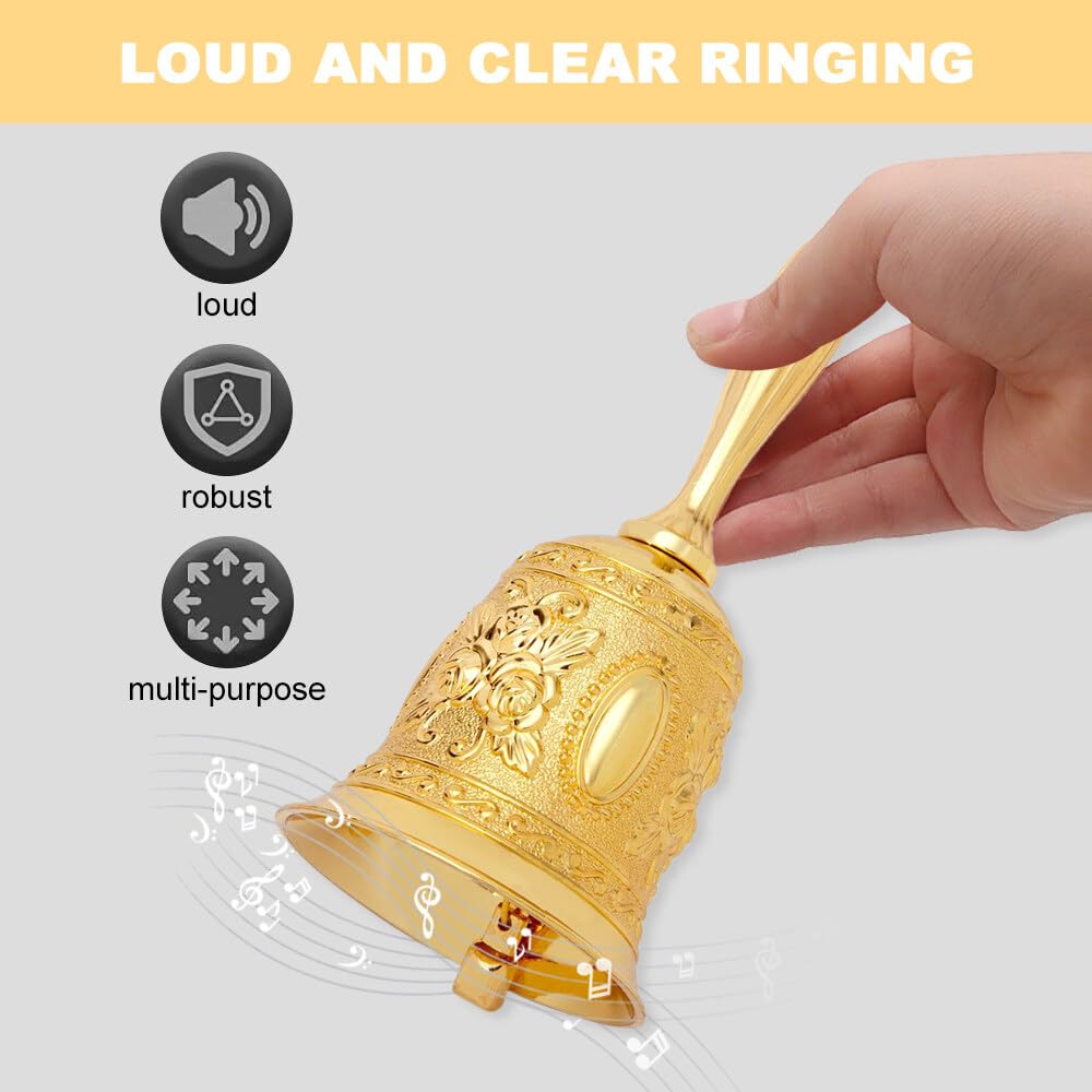 Cloche Ancienne En Laiton – Poignée Bois – Déco Vintage / Rétro - Collection