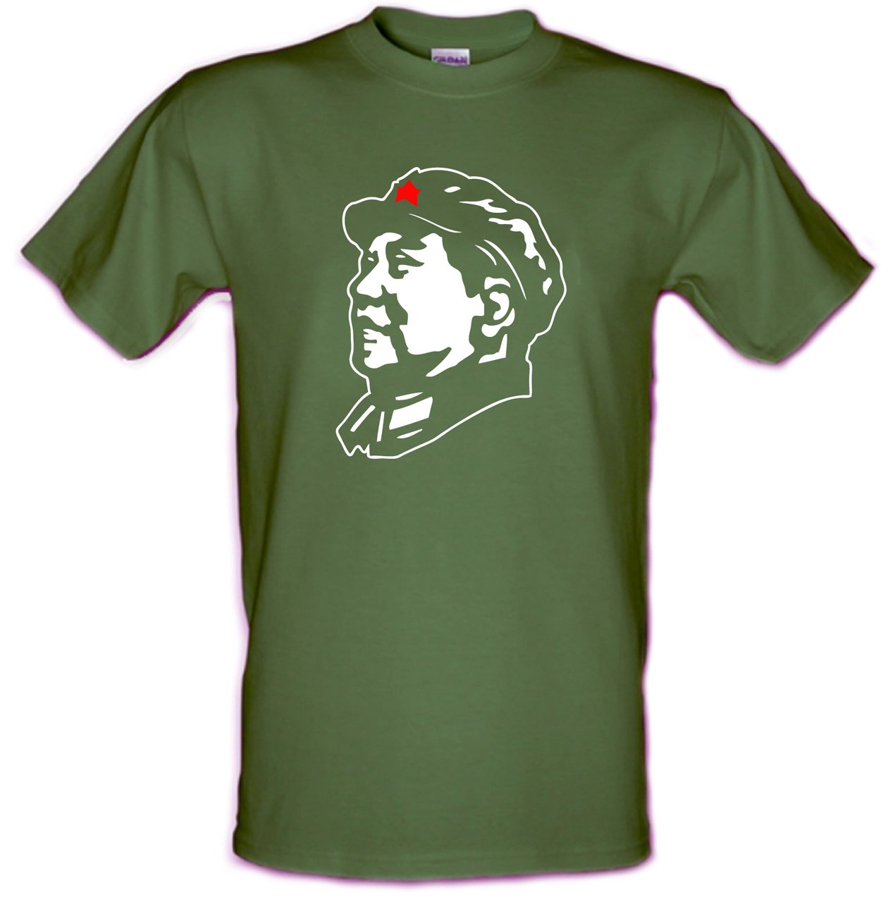 Chairman Mao Peoples Republic of China Revolutionary Heavy Cotton t-Shirt Military Green