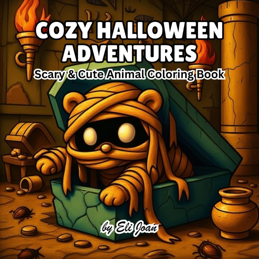 Cozy Halloween Adventures Coloring Book for Adults: Perfect Relaxation Gift for Women and Teens - Spooky and Cute Monochrome Designs