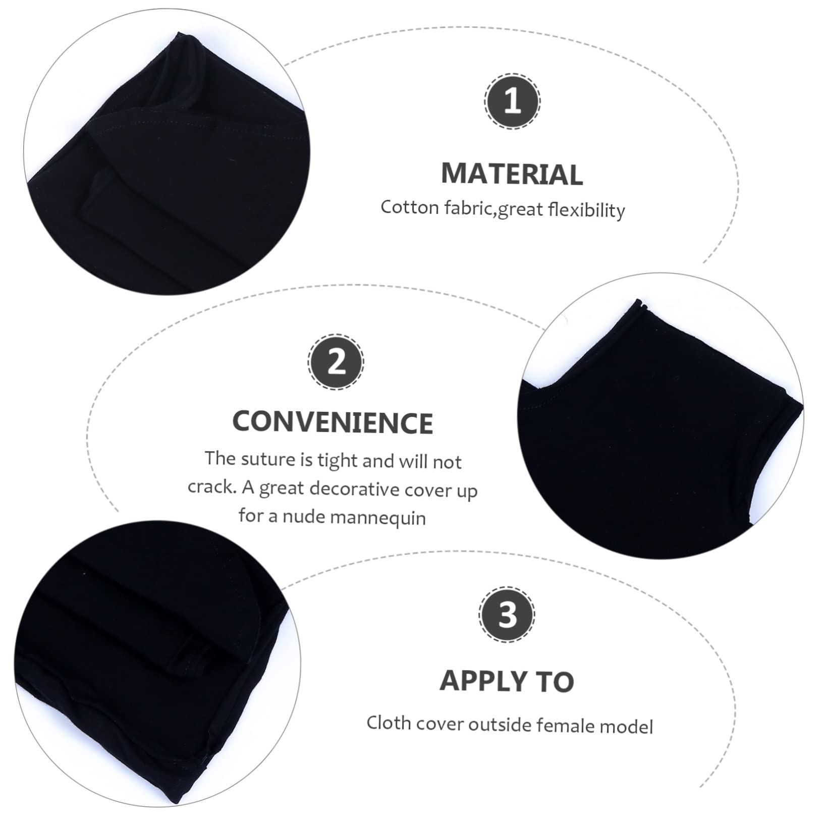 FUNOMOCYA Female Mannequin Cloth Cover Elastic Stretch Fabric Overlay for Mannequin Upper Body Accessories Suitable for Photography Display Apparel Presentation - Image 2