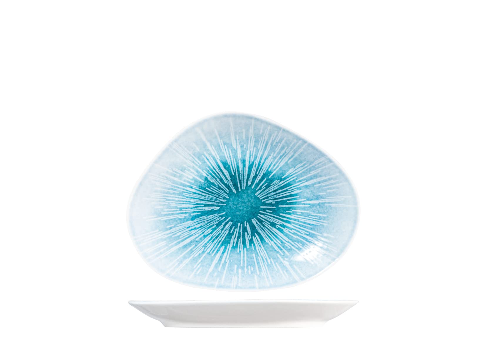 H&H Neptune Oval Porcelain Plate, 22 cm, Modern and Elegant Design, Blue Gradient