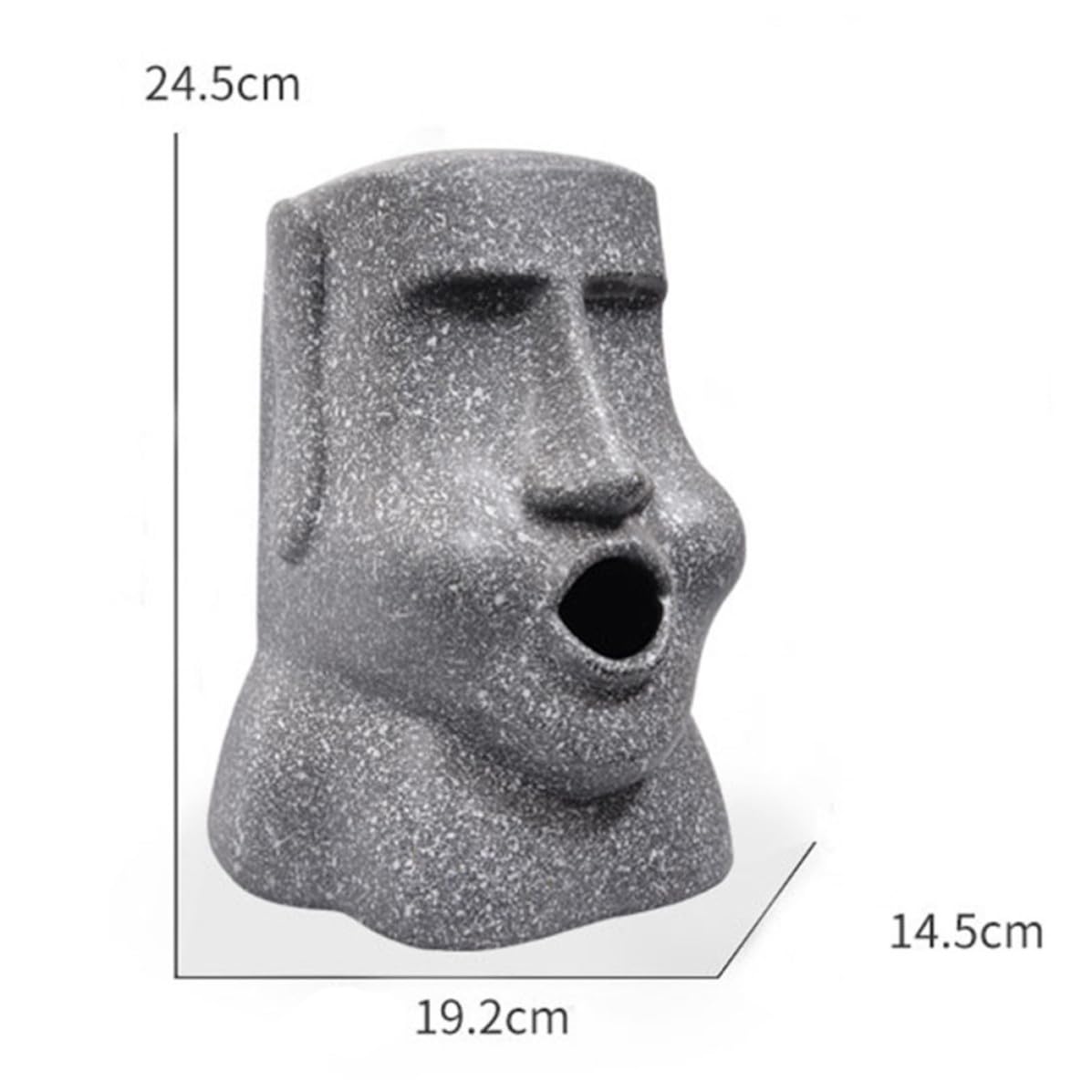 Porta Fazzoletti Moai in Resina Nera, Figura Creativa per Casa