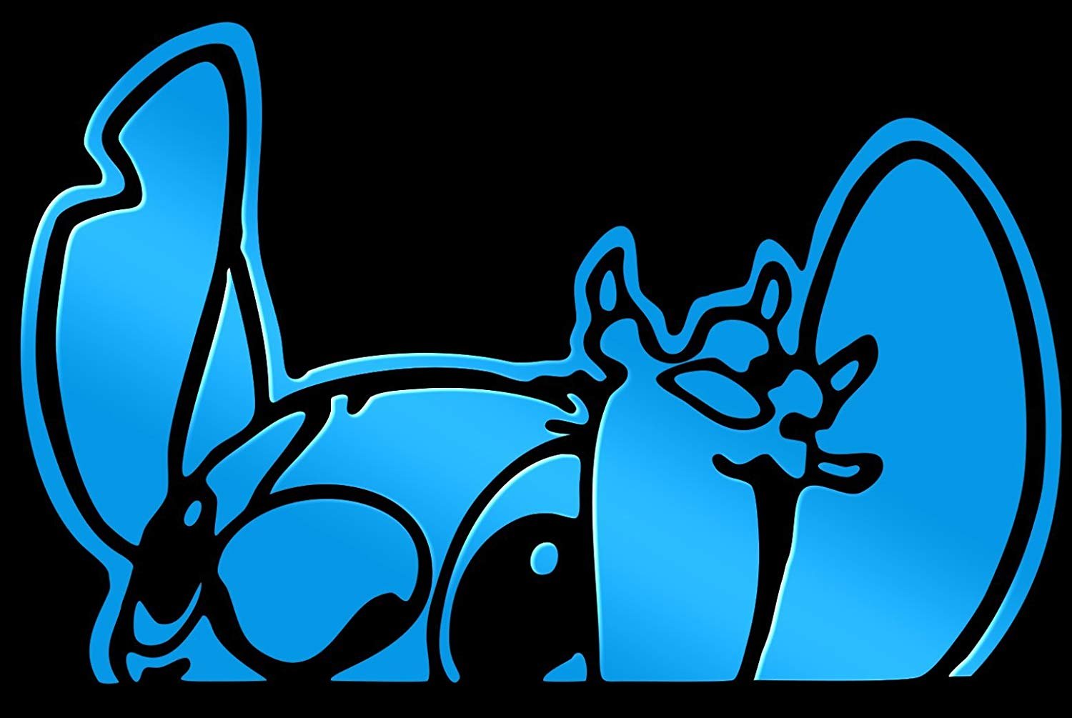 Inspired by Stitch Waiving Auto Window Die Cut Vinyl Sticker Decal for Car Truck SUV Motorcycle Helmet (Light Blue, 10")