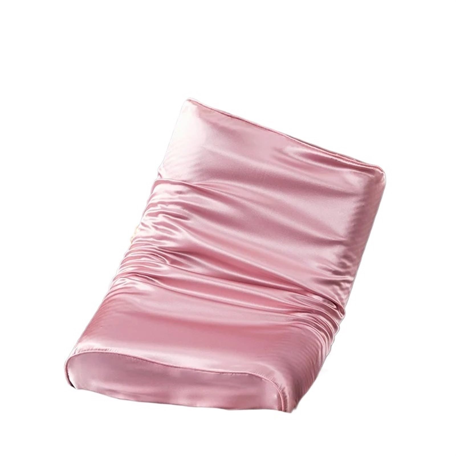 Funda de almohada de seda de 22 mommes, funda de almohada de seda de morera para almohada de látex y espuma viscoelástica, protección masiva para la piel del cabello, funda decorativa de satén (rosa