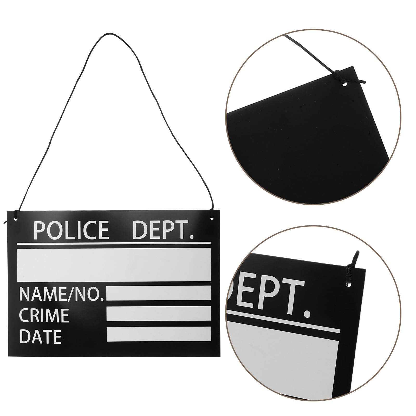 Placas de Identificación Ligeras y Creativas 10 Piezas para Accesorios de Fotomatón para Disfraz de Prisionero de Papel Negro en Fiestas Interiores