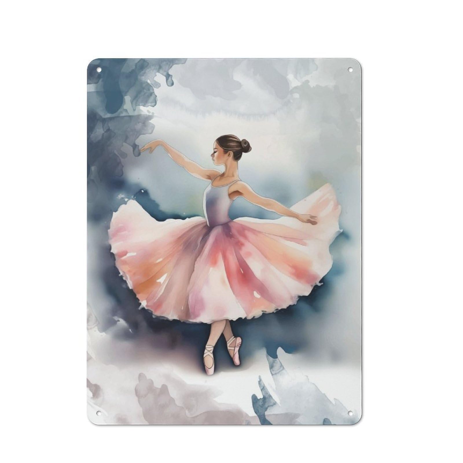 Junmoney Ballerina Colorful Metal Sign 40X30cm With For Workshop Wall, Vintage Decor, A Decorative Christmas Gift For Metal Sign Collectors