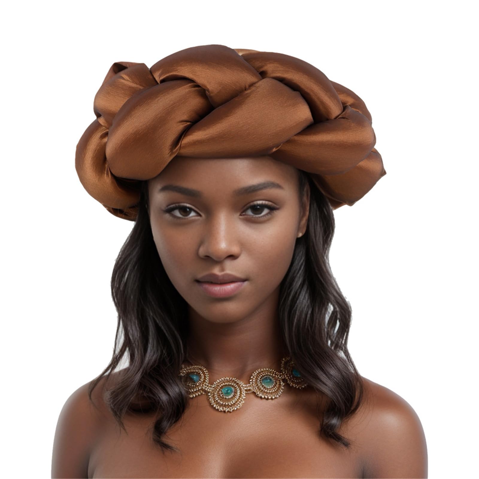 Pitadue Stylish Oversized Braided Headband Big Hairband African Turban Hat For Daily Wear And Formal Occasion Party Supply