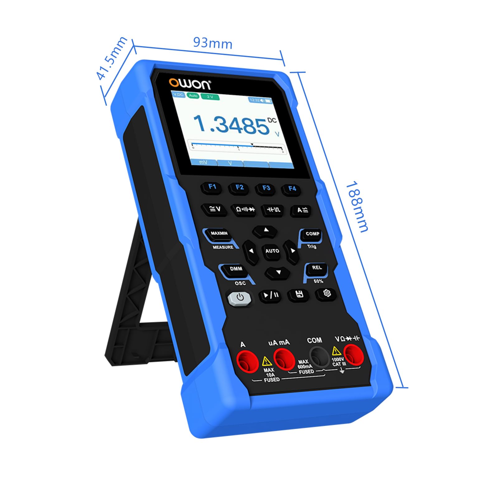 OWON HDS120 oscyloskop 2 w 1 + 4½-cyfrowy multimetr, 20000 zliczeń, True RMS Tester 1 MHz 5 MS/s zakres automatyczny
