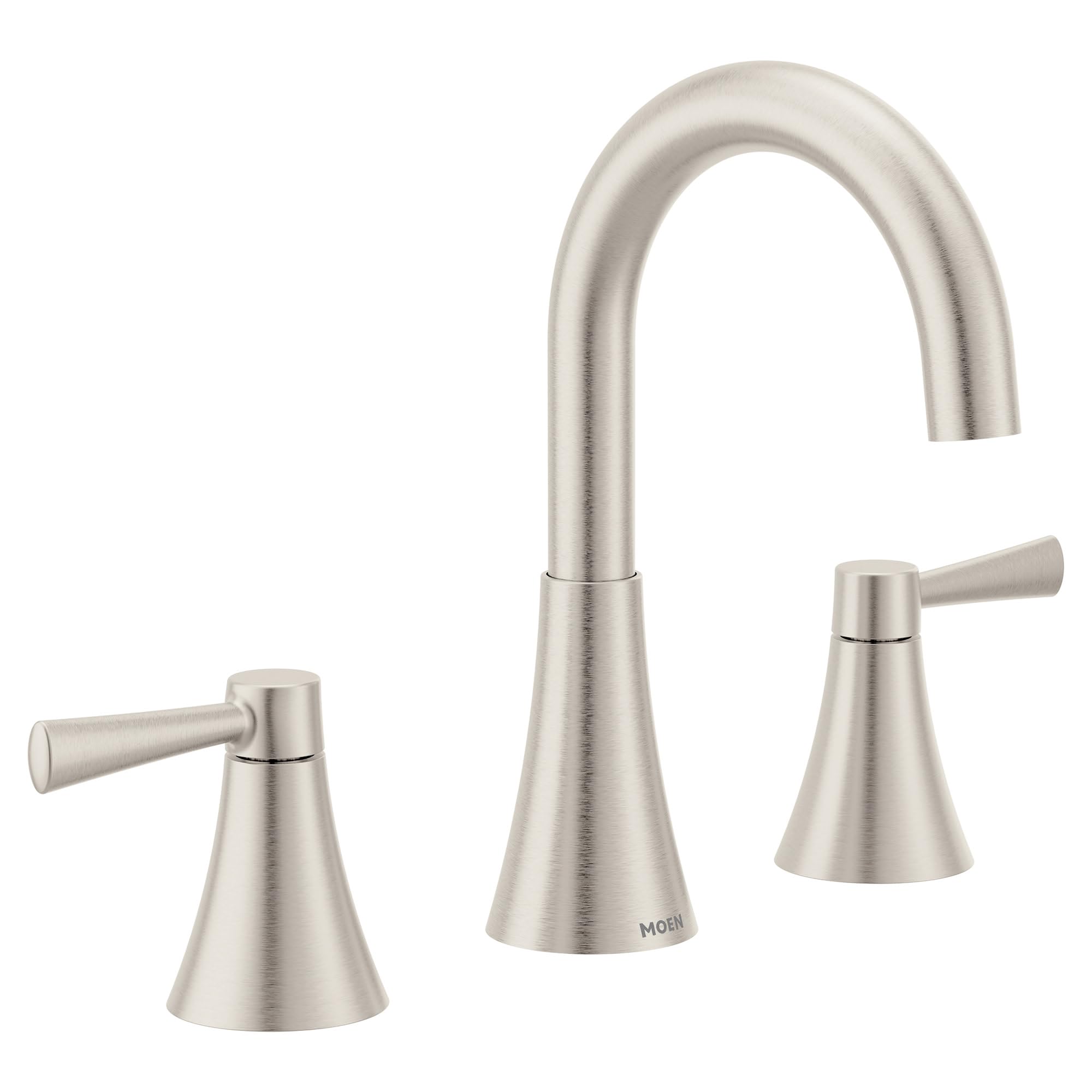 Moen 84023SRN Ronan Two-Handle Widespread Modern Bathroom Faucet, Valve Included, Spot Resist Brushed Nickel