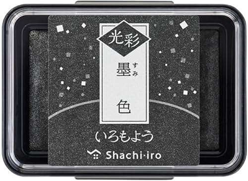 Shachihata Almohadilla de tinta a base de aceite Iromoyo Kosai Glow Stamp Pad Sumi-IRO (negro) Tinta japonesa tradicional de color Japón Importación