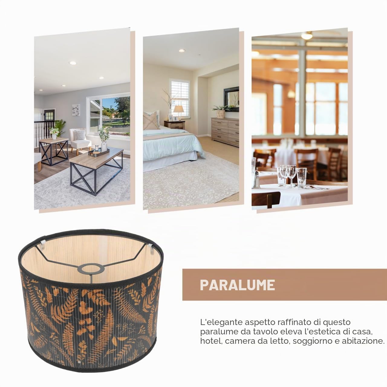Angoily Paralume in Rattan Tessuto, Rattan Paralume Retro in Vimini, Paralume Coperta Sospensione Tessuto per Lampadari Tavolo Lampade Da Scrivania