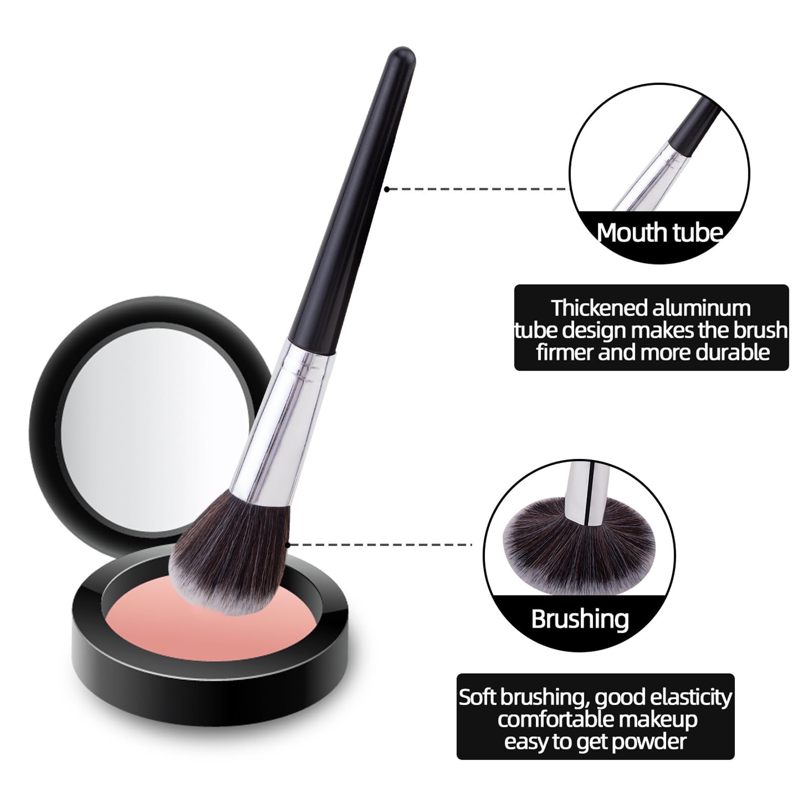 Ensemble de Pinceaux de Maquillage#4 | avec éponge de Makeup, houppette, Tapis de Nettoyage, pour Foundation Blush Concealer Ombres à Paupières Poudre, Contouring