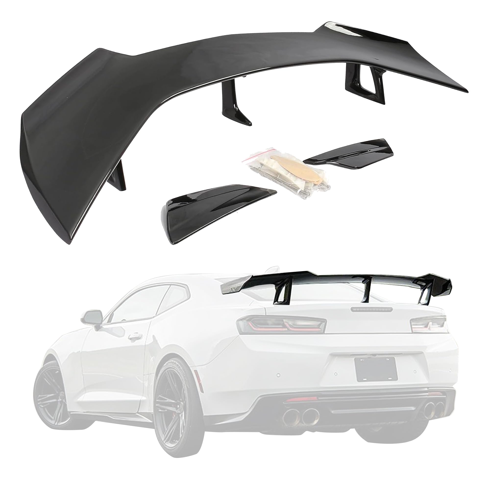 ZL1 1LE Style Trunk Lid Spoiler Wing Kit Compatible with Chevrolet Camaro All Models 2016-2024 Rear Spoiler Trunk Wing,Without Rear Spoiler Camera (