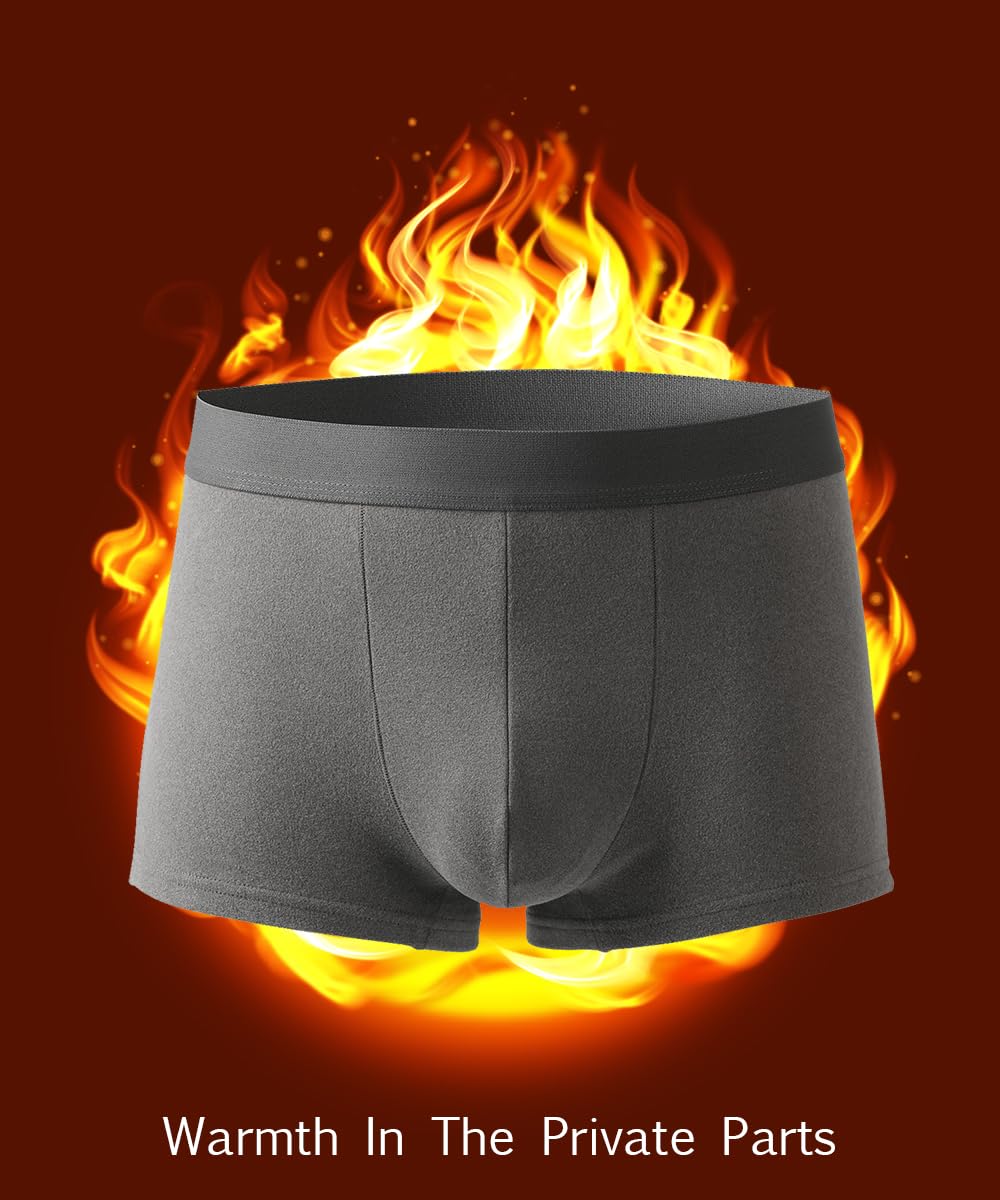 Calzoncillos Hombre Boxer Térmica Hombre Invierno Ropa Interior térmica con Forro Boxers Capa Base Bóxers para Hombre Suaves y Transpirables Boxer Hombre Pack
