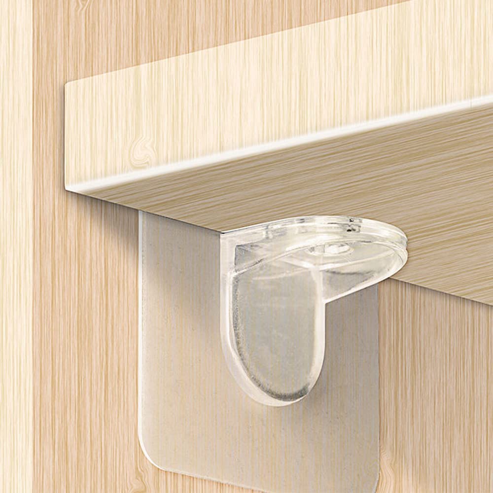 MOHAK Shelf Bracket Anti-Fall Long-Lasting Portable Practical Bookshelves Fixed Paste Hook for Cabinet Closet Bookcase Shelf (Pack of 6)-image-12