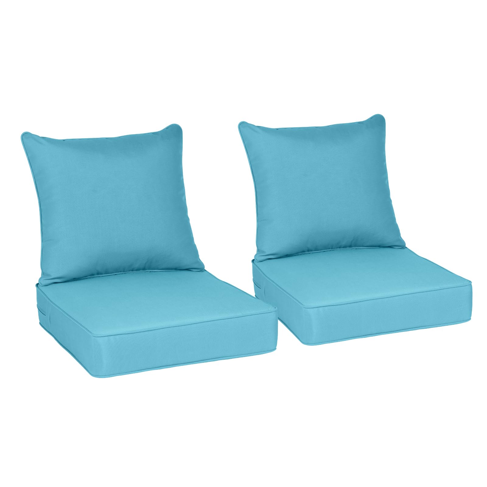 BPS 24x24 Inch Patio Seat Cushions, Fade-Resistant Olefin Fabric Outdoor Deep Seat Cushion with Removable Cover and Adjustable Straps for Wicker