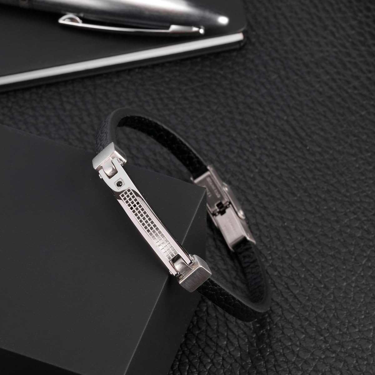 Morellato Bracciale da uomo, Collezione Moody, in Acciaio, cristalli, pelle - SQH26