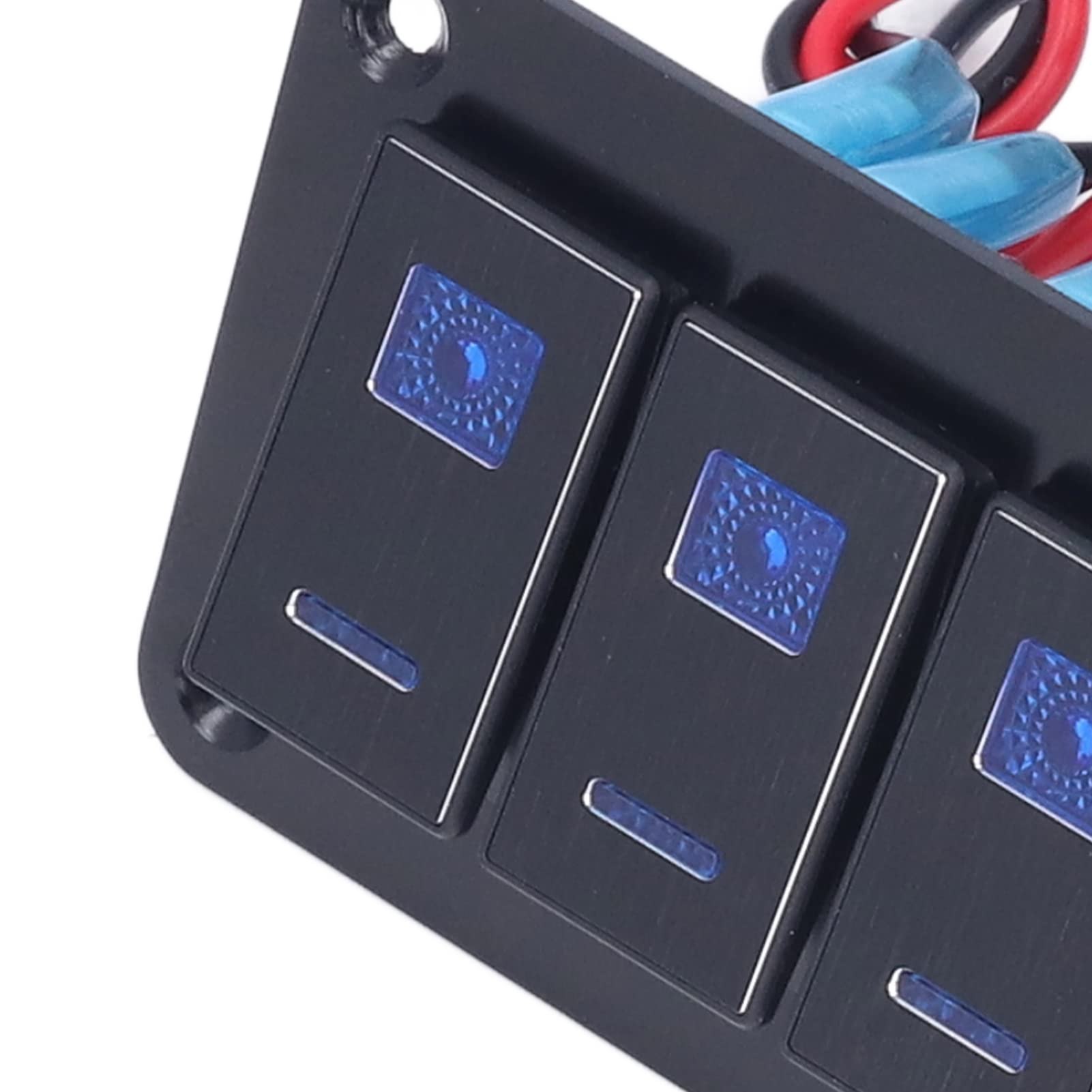 Pannello interruttori a bilanciere nero a 4 gruppi Interruttore a levetta impermeabile IP65 con retroilluminazione a LED Modifica barca a motore DC12‑24V