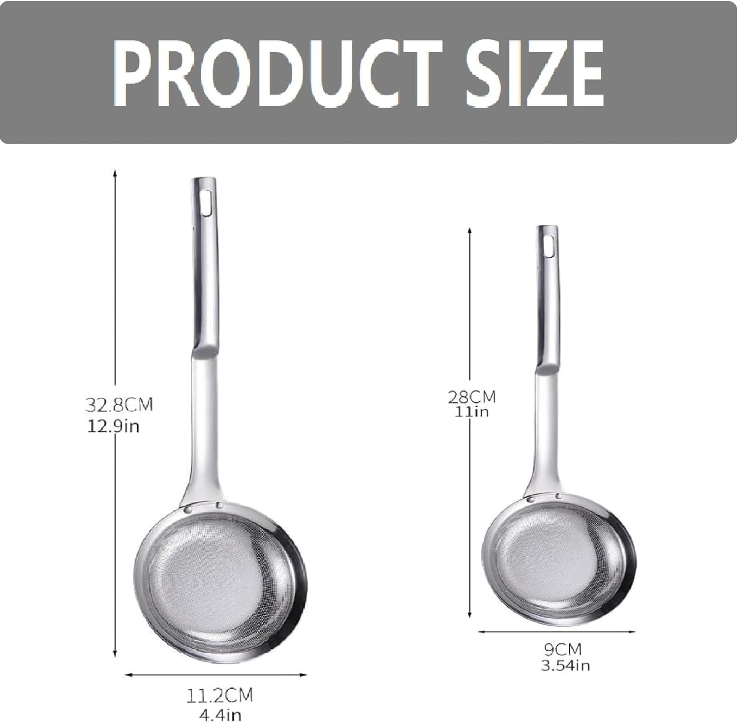 Fine Mesh 304 Stainless Steel Colander Spoon, 2025 New Skimmer Spoon Filte Grease Foam, Handheld Fry Oil Filter For Cooking Vegetable Strainer Foam, Oil Food Strainer Kitchen Gadgets (Small)