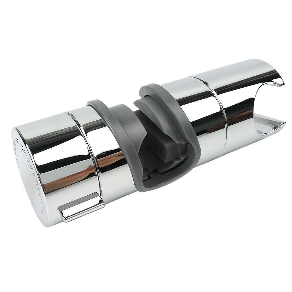 MINGOR Universal 21-25MM O.D. Adjustable Hand Shower Rail Head Bracket Holder for Slide Bar Slider Clamp Bathroom Replacement, ABS Chrome Plated