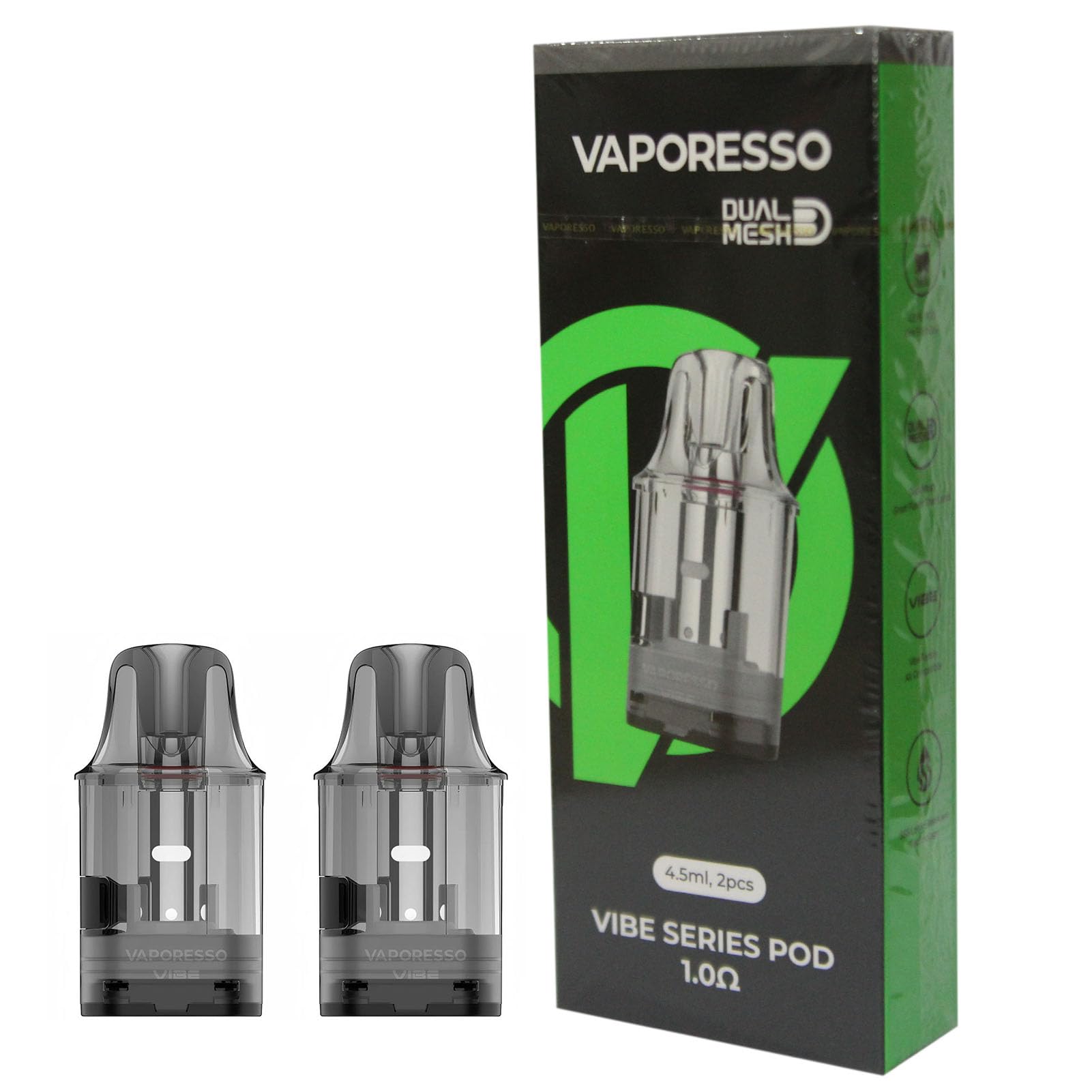 resistenza vaporesso vibe se Vaporesso Vibe Pod Cartridge 4.5ml 0.8/1.0ohm Dual Mesh Side filling For E  Cig Vibe/Vibe Nano Pro/Vibe Se/Vibe Nano Kit Vape 2 pcs No Nicotine (VIBE  SERIES 1.0Ω DUAL MESH POD) : Amazon.it: