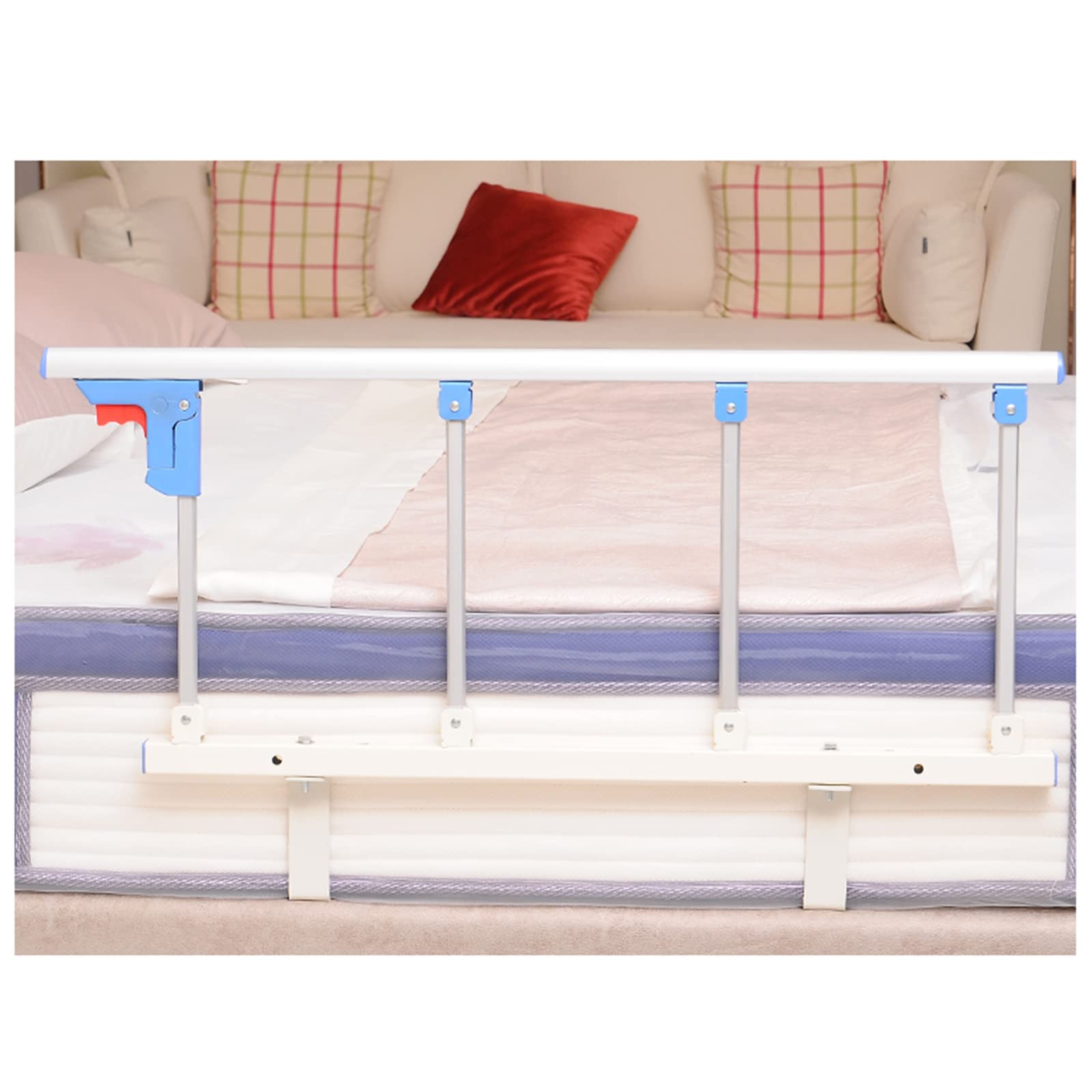 Sponde Letto Anziani,Pieghevole Anticaduta Portatile Barriera di Sicurezza Letto,Universale Paracolpi Guardrail in Metallo per Adulti Disabili Bracciolo,B,95cmx40cm/37.40x15.74in
