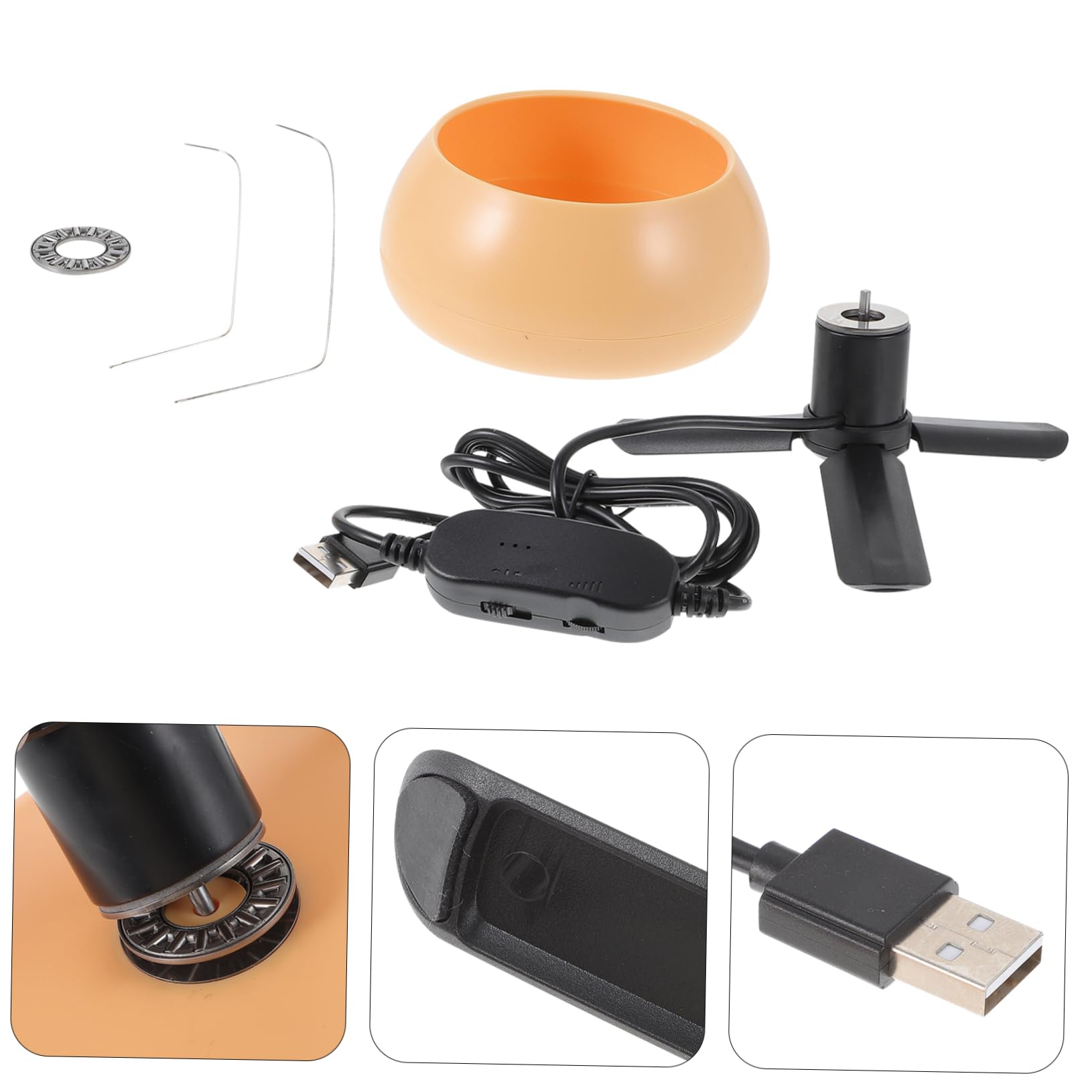 NUOBESTY 2juegos Herramientas Para Manualidades Usb Electric Bead Spinner Kit Cuenco Para Enhebrar Abalorios Herramienta De Manualidades y Práctica Para Joyería Diy