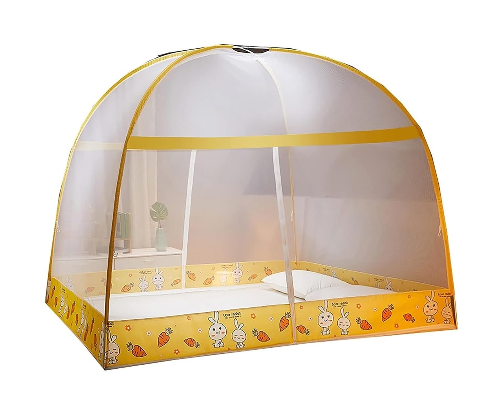 Qzhaxityt C Portable Pop Up Mosquito Net, Pop Up Folding Double Door Bed Anopy Tent, 2 Zipper Entries, Handy Install, Multi Sizes