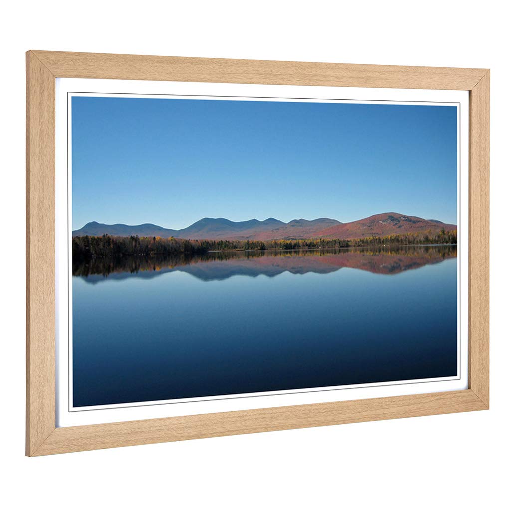 Big Box Art Framed Print of Landscape Jerico Lake New Hamphsire USA Design | Wall Art Picture | Home Decor for Kitchen, Living Room, Bedroom, Hallway, Oak, A2 / 24.5x18 Inch / 62x45cm