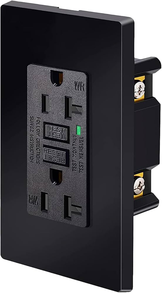 Black GFI Outlet 20Amp,Black GFCI Electrical Outlet,Ground Fault