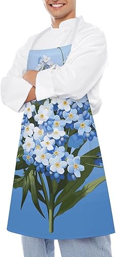 Miniatura 4 de MUSM Do Not Forget Me ApronClassic Vintage Funny with Pockets Aprons,Adjustable Bib Waterdrop Resistant for Kitchen Cooking Restaurant BBQ Painting