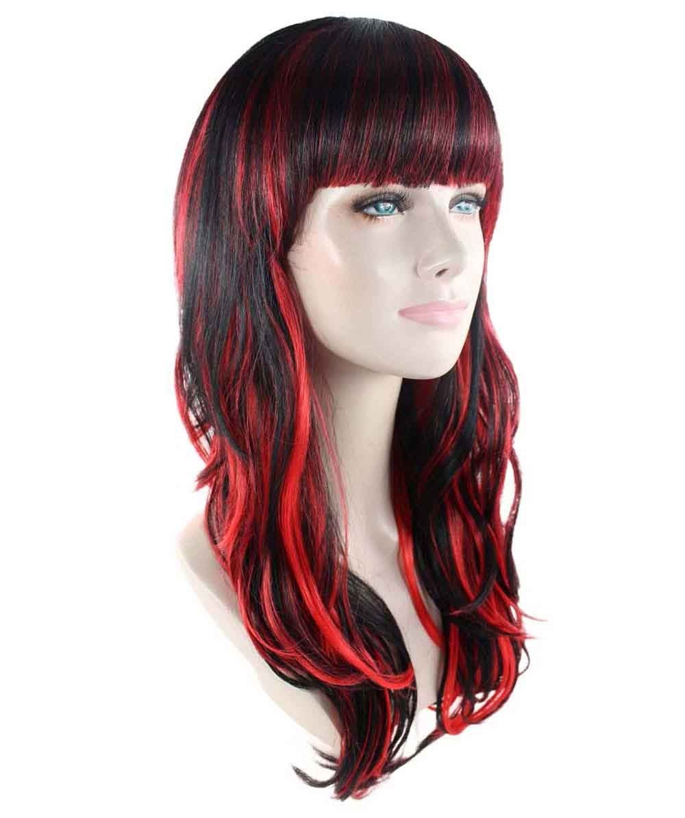 Amazon | Wigs2you ロックスター ダンス ロングウィッグ H-2585 赤黒