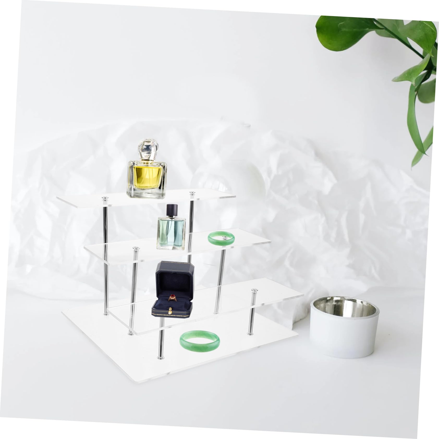 SOLUSTRE Espositore Cosmetici Acrilico a 3 Livelli a Gradini