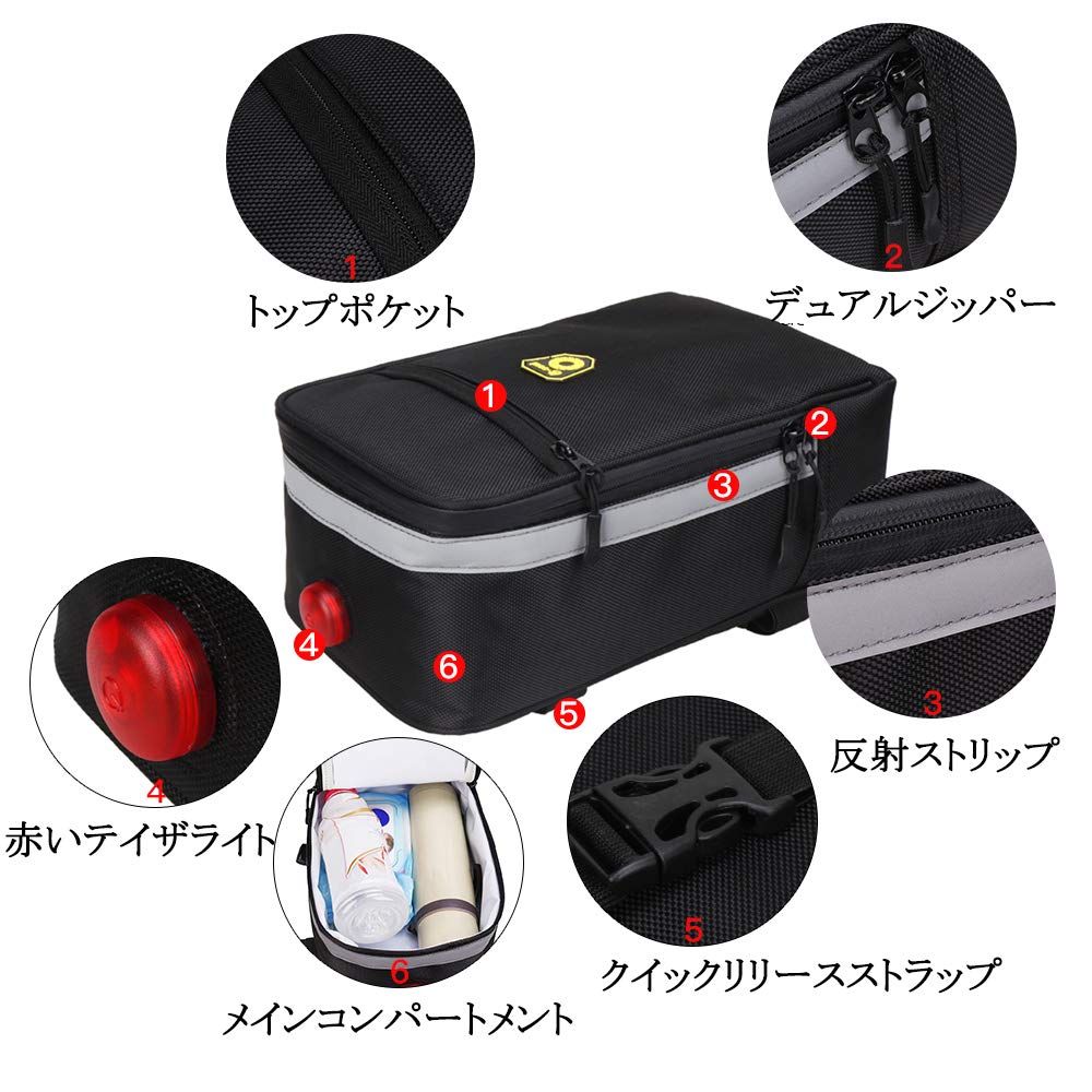 Lixada Sac de rangement isotherme multifonction pour articles chauds ou froids, 29 x 16 x 17 cm (noir)