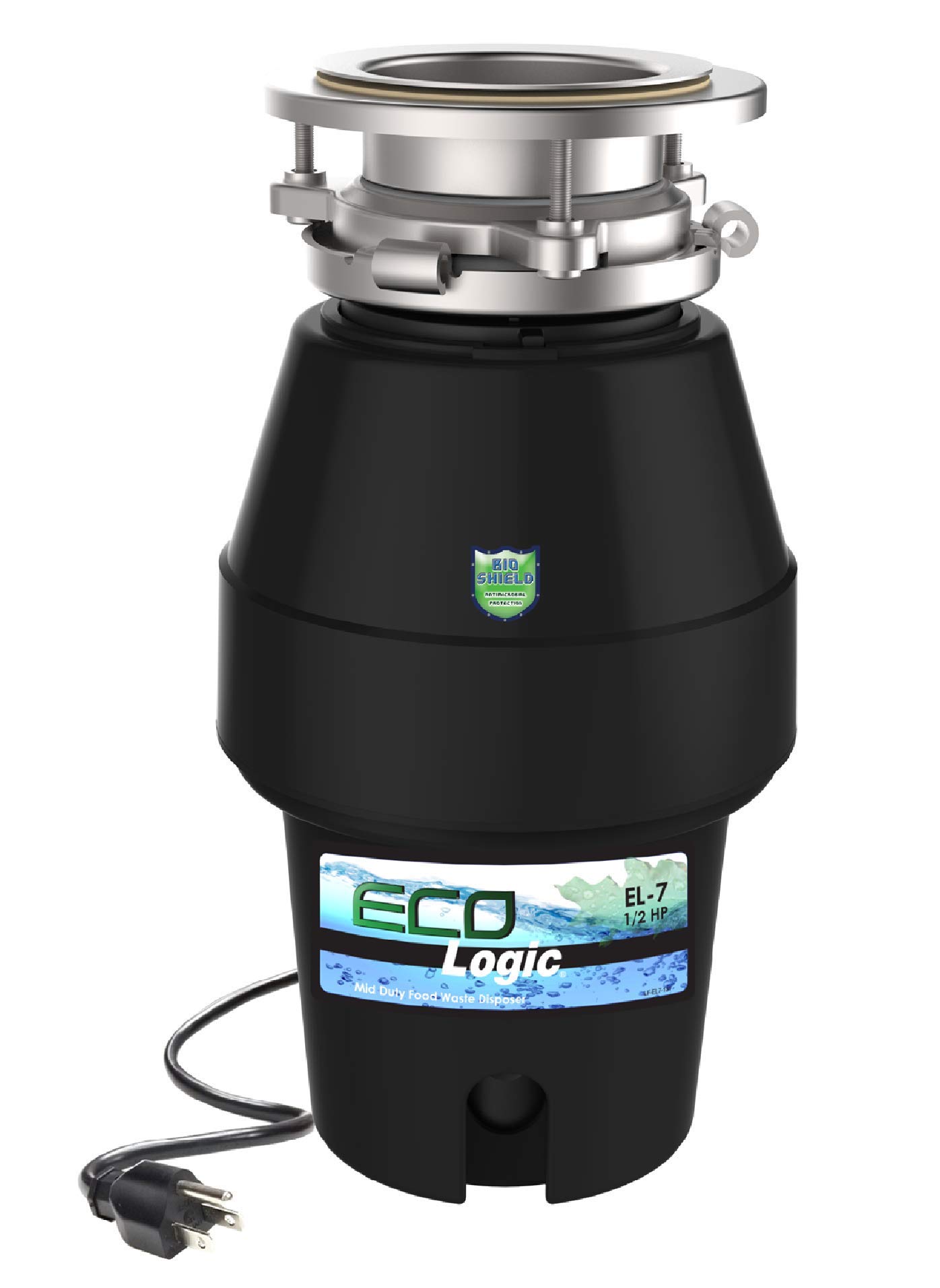 Buy Eco Logic 10USEL73B 1/2 Horsepower Mid Duty Garbage Disposal with Removeable Splash