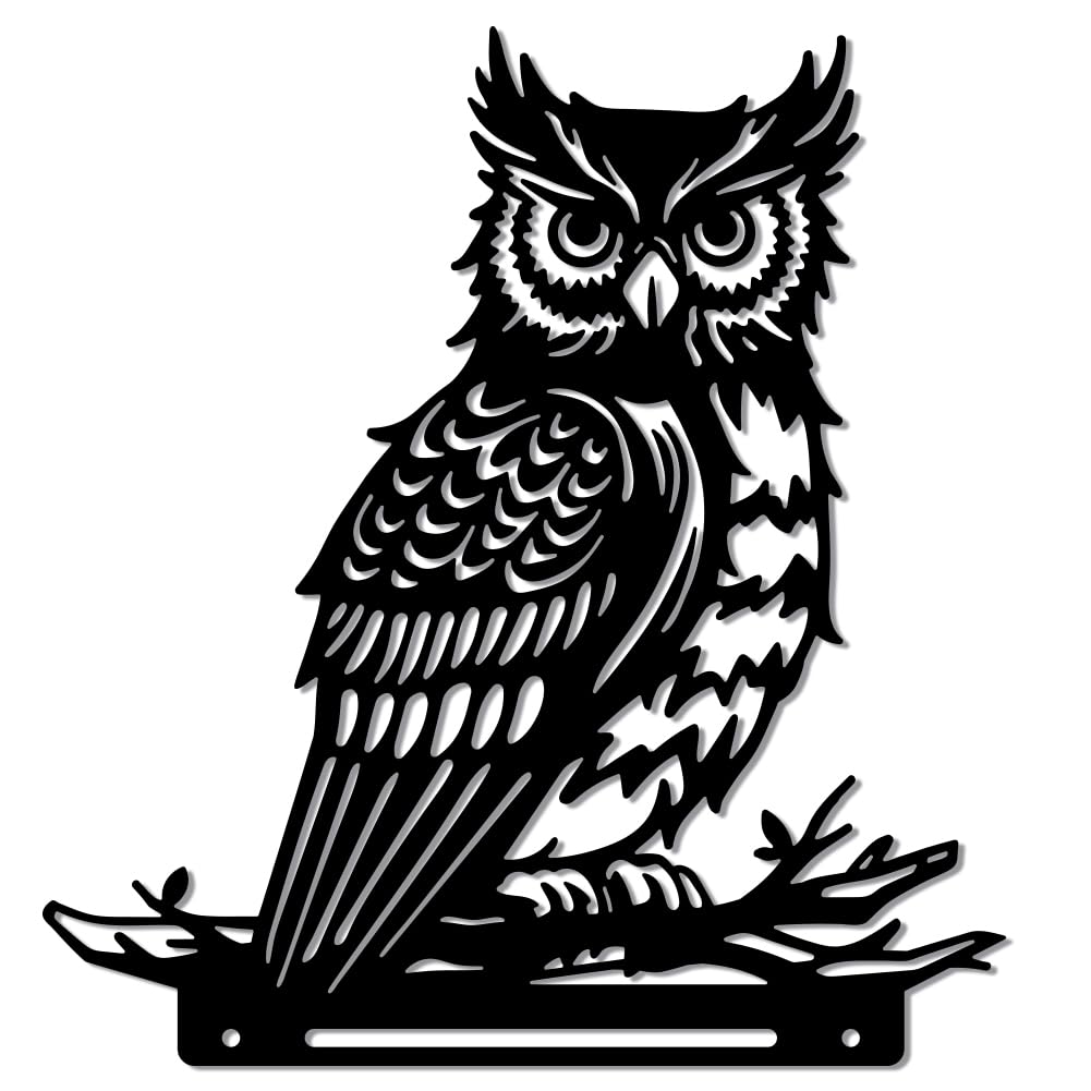 Statue De Jardin Hibou En Fer - Décoration De Jardin Extérieur - Lampe Solaire LED - Vivante Et