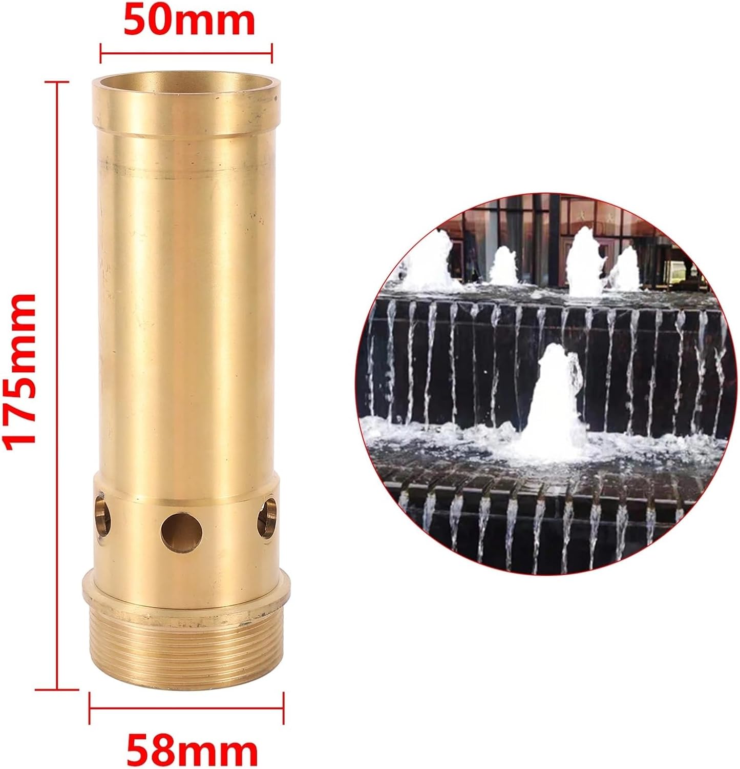 Fountain Nozzle Head 3/4" 1" 1.5" 2" Brass Spring Bubbling Fountain Nozzle Garden Pond Fountain Bubble Pearl Sprinkler Garden Landscape Pond Fountain(Color 4)
