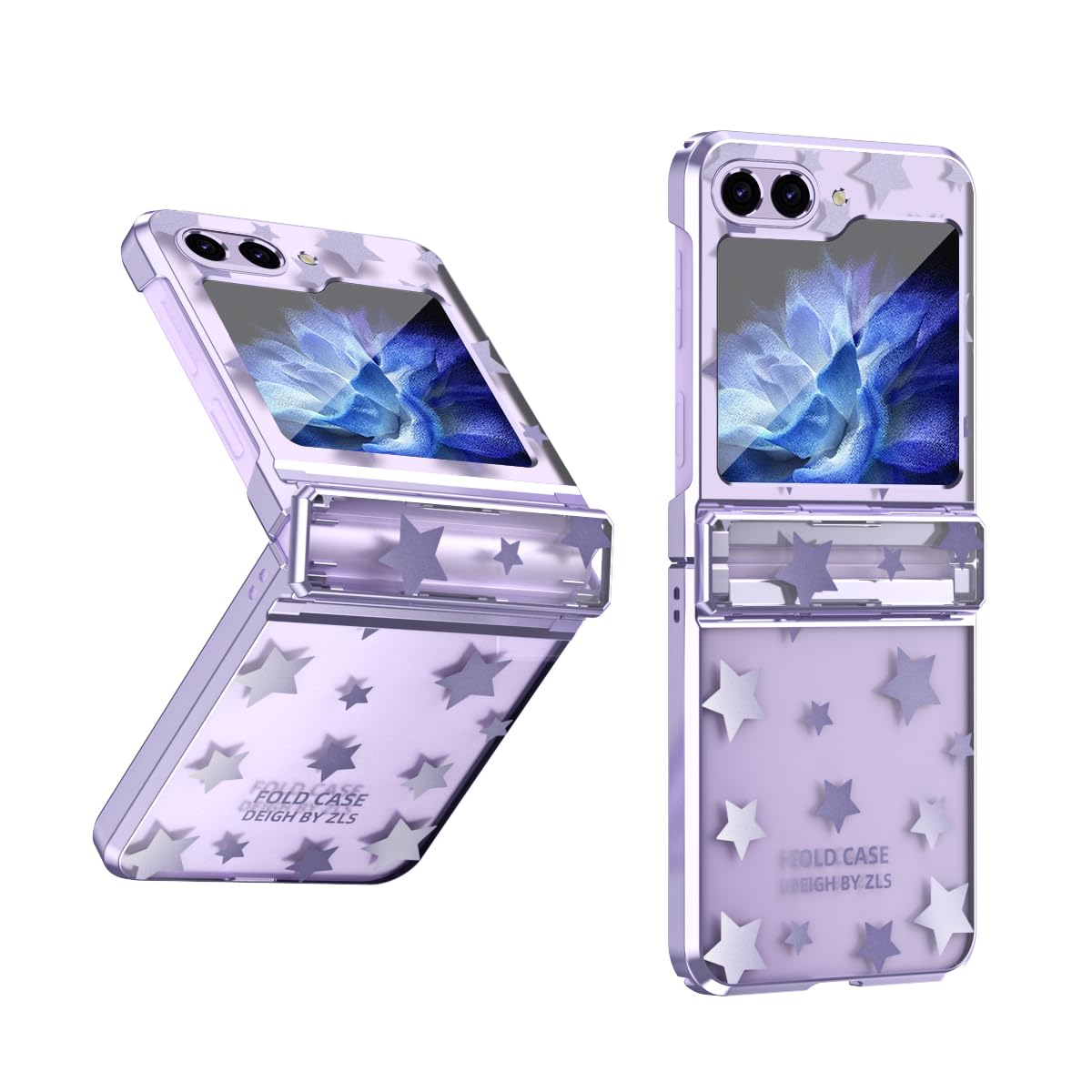SONIGRA for Galaxy Z Flip 5 5g Case with Hinge Protection Clear Case with Design for Women Girls, Cute Stars Protective Cover for Samsung Galaxy Z