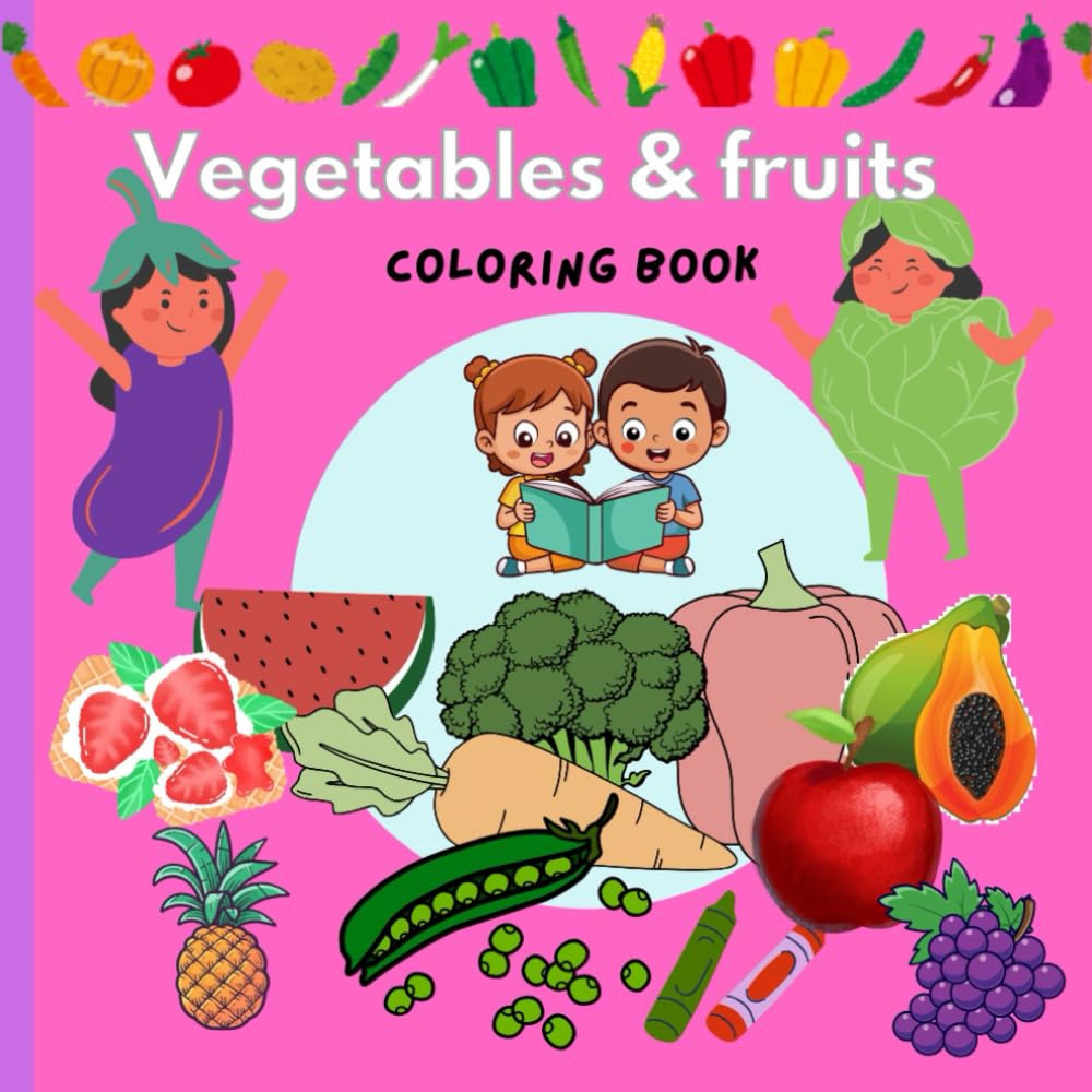 Vegetable & fruits coloring book