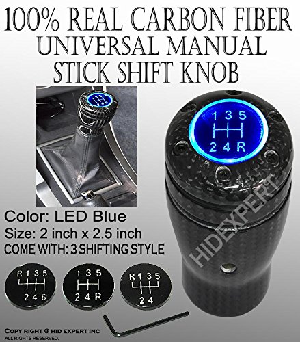ICBEAMER 100% Carbon Fiber Shift Knob 5 6 Speed Stick Manual Transmission