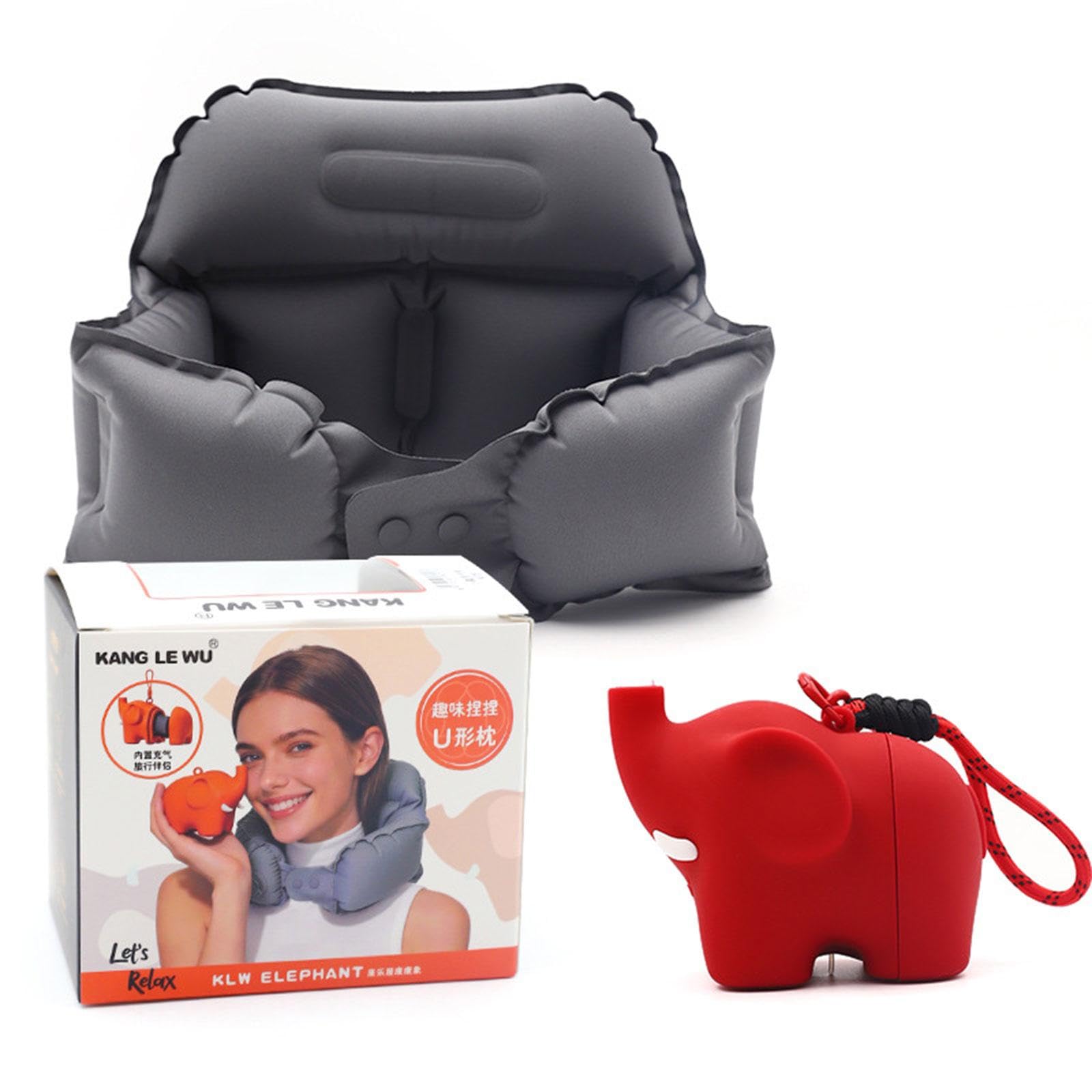 Tsophreniq U Shape Neck Pillow Easy to Inflatable and Fold for Long Flight and Trip Offices Sleep Neck Supporterow