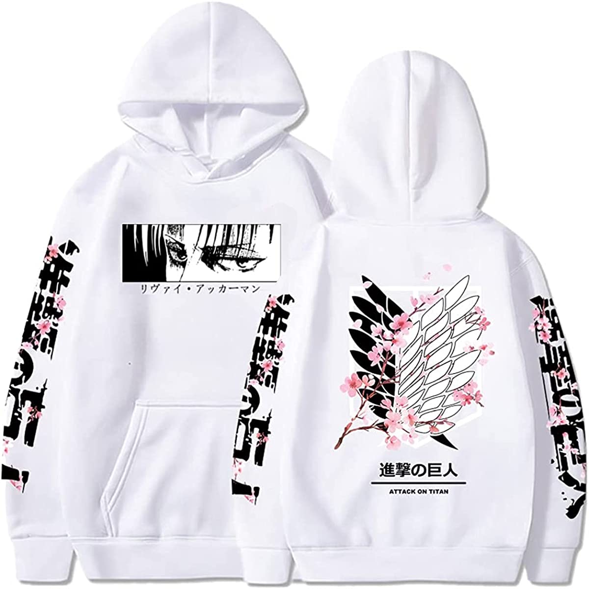 Felpa con cappuccio Attack on Titan Levi Ackerman Pullover Wings of Freedom stampa 3D a maniche lunghe con cappuccio felpe con cappuccio