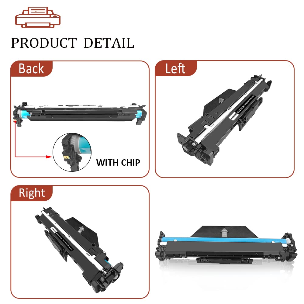 Compatible 32A CF232A Cartouche de Tambour pour HP M118 M118dw M203d M203dn M203dw M203 M220 MFP M148 M148dw M148fdw M140 M227fdn M227fdw M227sdn M227 Imprimantes 23000 Pages (Noir Tambour)