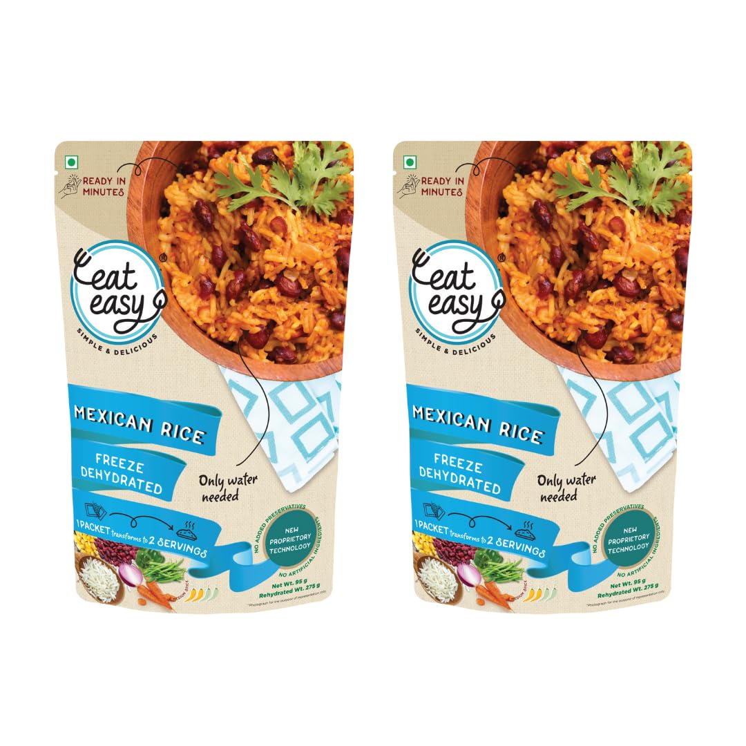 Eat Easy Ready To Eat Mexican Rice, 95gm of 1 Pack, Instant Food, Indian Meal, Travel Food, No Preservatives, No Added Artificial Colours & Flavours, Just Add Water and Cook (Pack of 2) (B09TXMHZXW) Amazon Price History, Amazon Price Tracker
