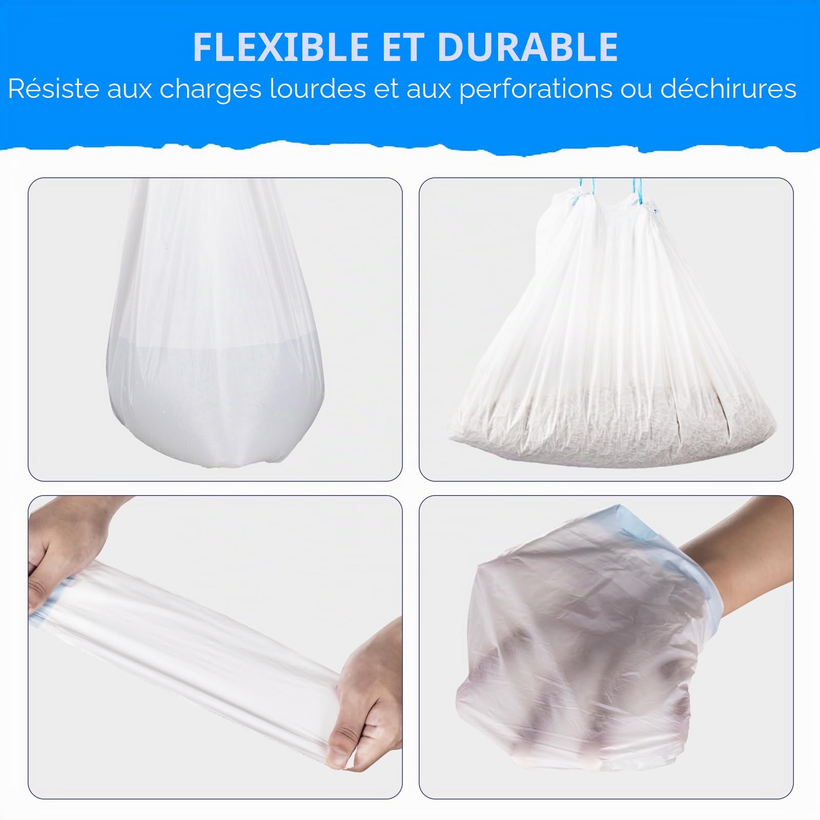 Cleanpethome Lot de 120 sacs de litière pour chat extra large
