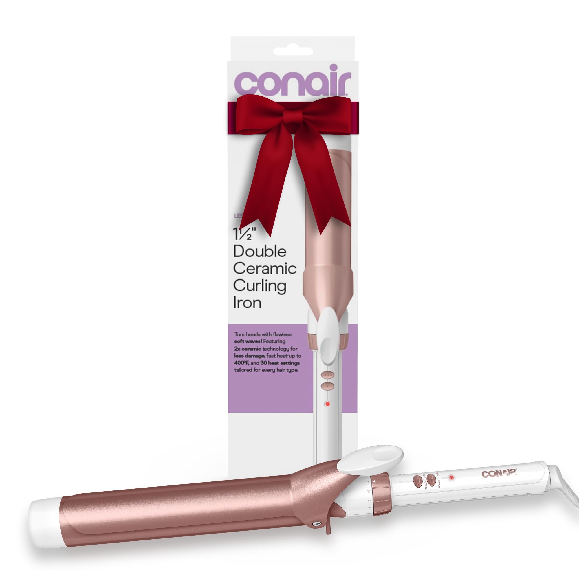 Conair Double Ceramic Curling Iron creating loose waves