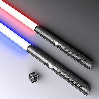 Beyondtrade Lightsabers, Alloy Metal Hilt RGB 15 Colors FX Sound Type-C Rechargeable Heavy Dueling Light Swords with Smooth Swing for Birthday Halloween Xmas Present Adults Kids Toys Cosplay