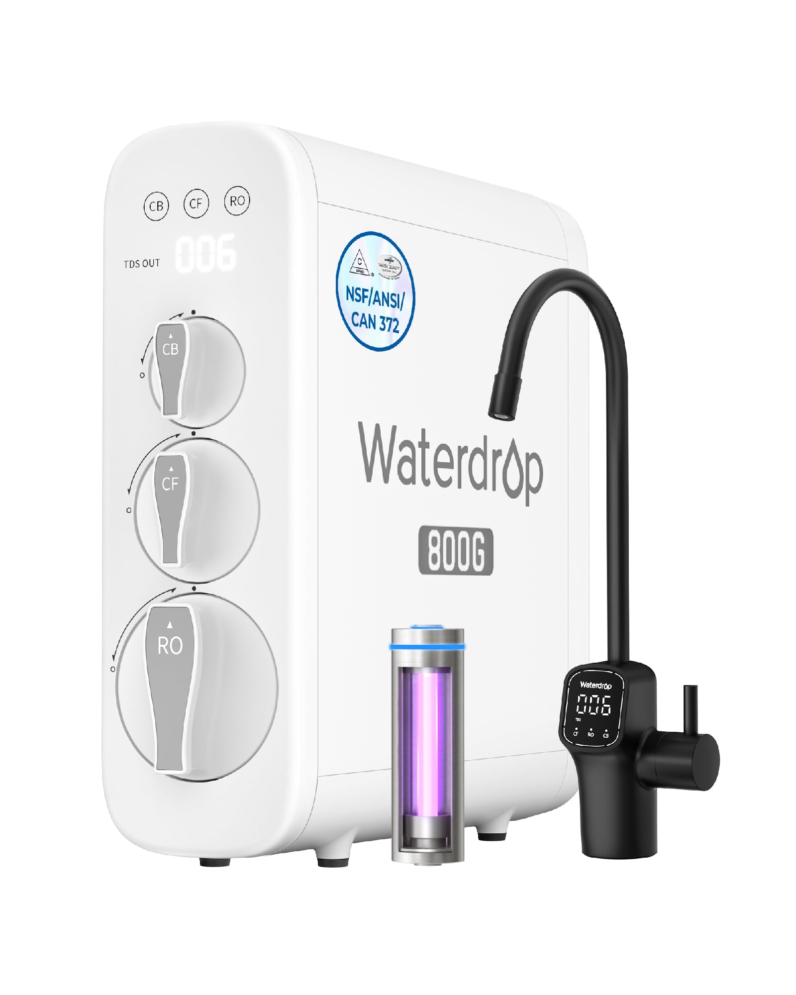 Waterdrop Impianto a osmosi inversa G3P800, per acqua potabile, 800 GPD